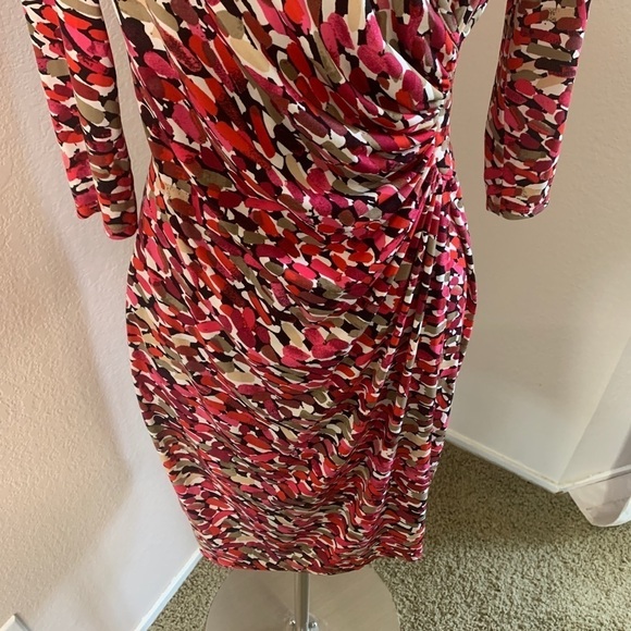 Laundry By Design Faux Wrap Colorful Print Dress - Picture 7 of 11